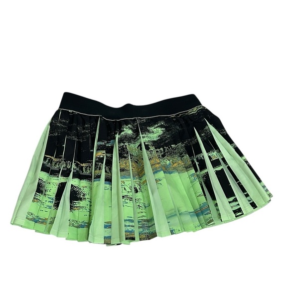 Adidas New York Tennis Pleated Skirt Skort Women’s Size L Lime Green Pickleball - Picture 3 of 10